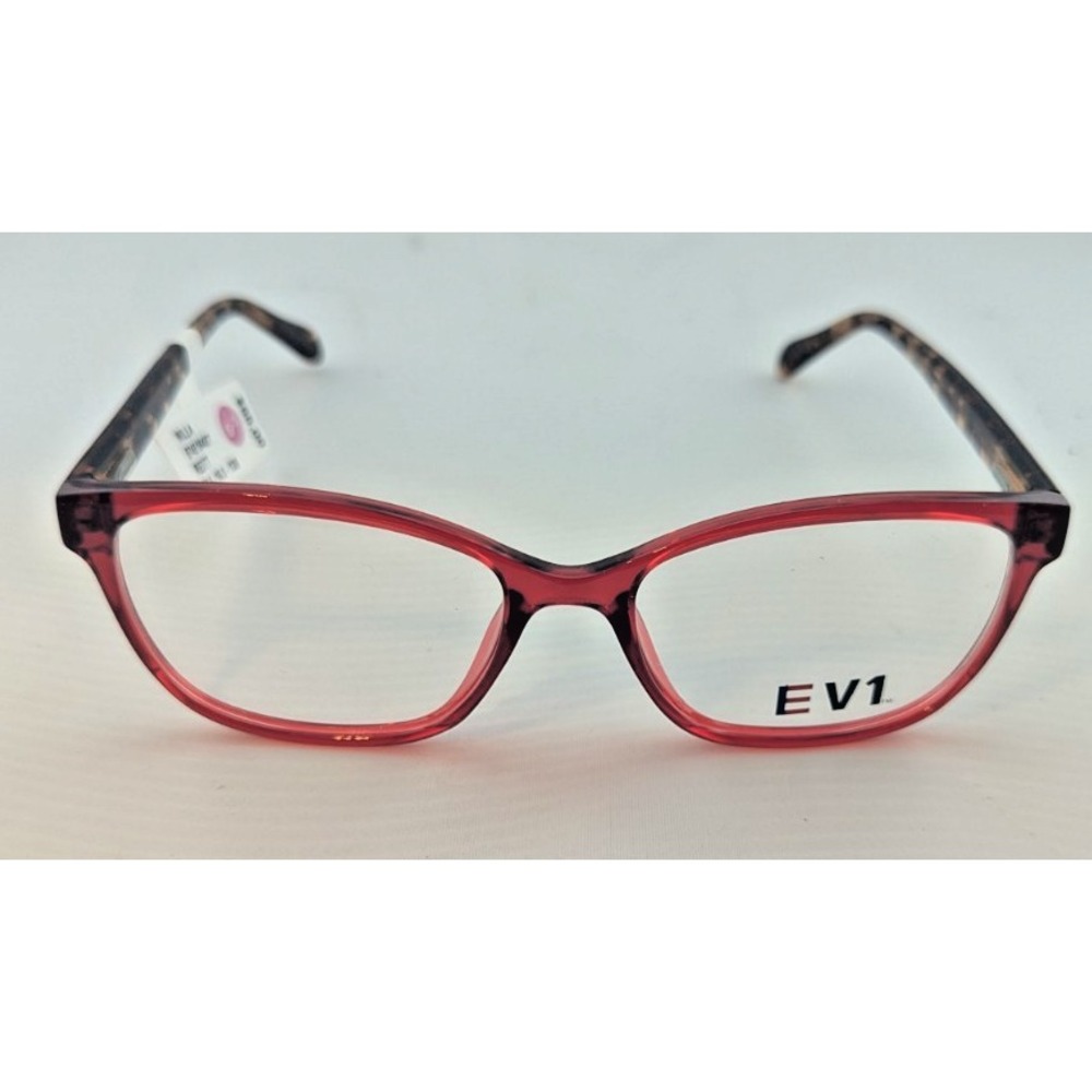 EV1 Willa Eyeglasses Frame Women's Red Brown Tortoise Cat Eye 53-16-135 NWT